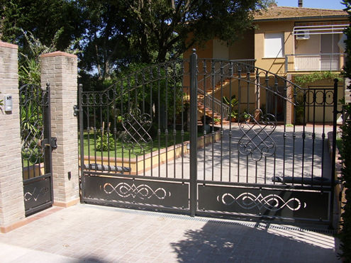 pedestrian wrought iron gate