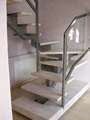 modern style ladder with iron steps and glass parapet (click to blow up)